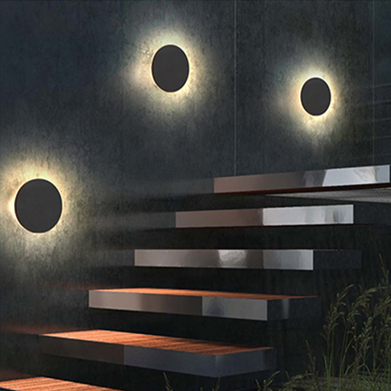 Ray Minimalist Round/Square Outdoor Wall Lamp LED, Black/White