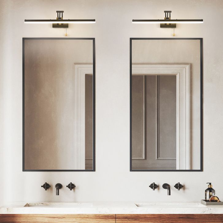 Arisha Linear Arc Light Poles Metal Black Vanity Wall Lamp