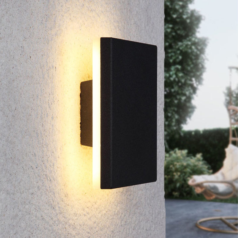 Ray Minimalist Round/Square Outdoor Wall Lamp LED, Black/White