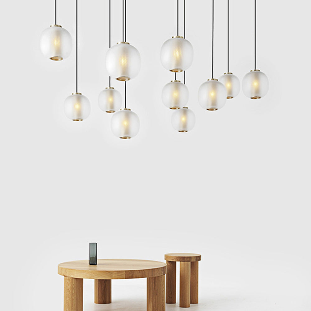 Valentina Frosted Glass Cylinder Pendant Light, Sandy White/Grey, Metal/Glass