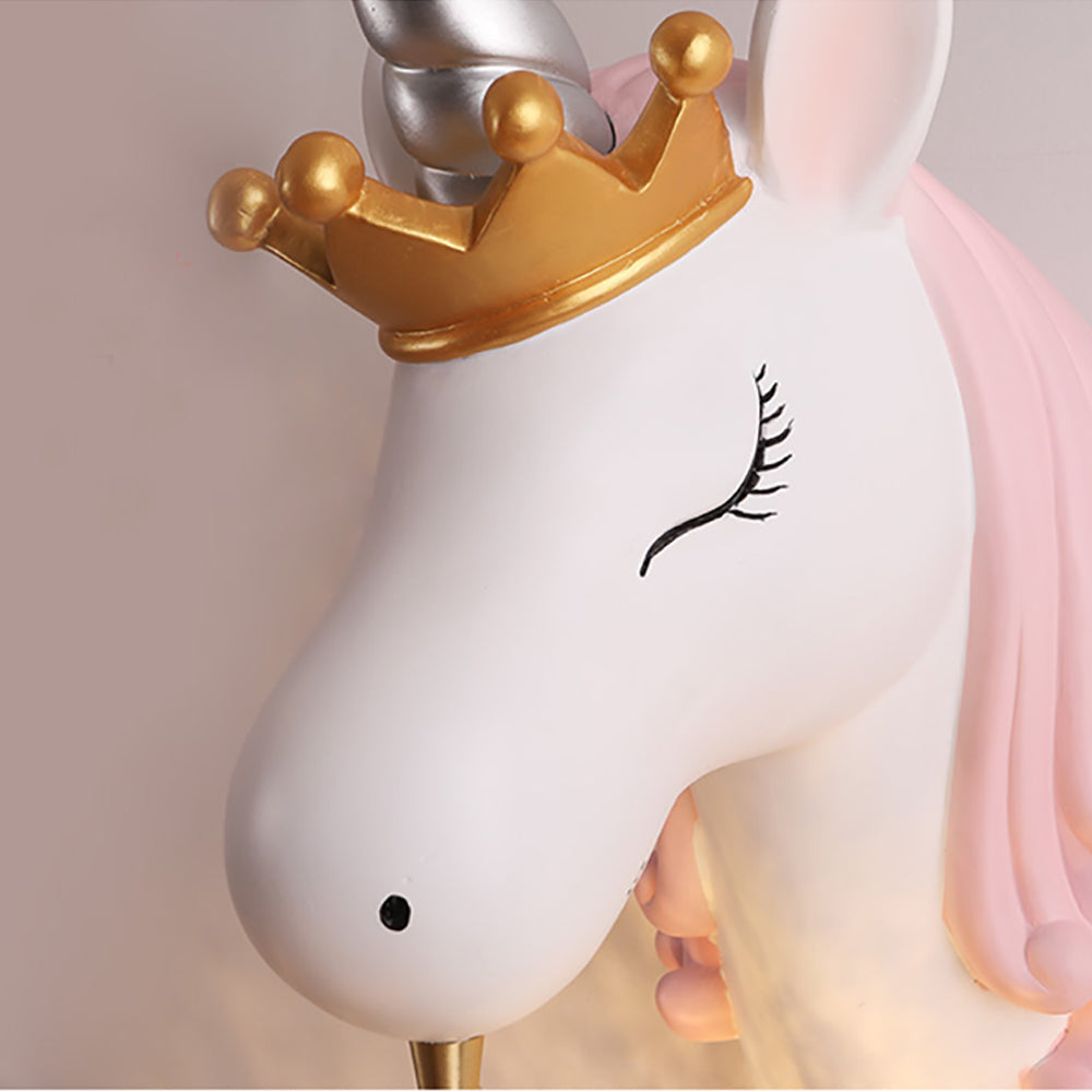 Arisha Modern Unicorn/Strawberry Art Wall Lamp, Pink/Blue