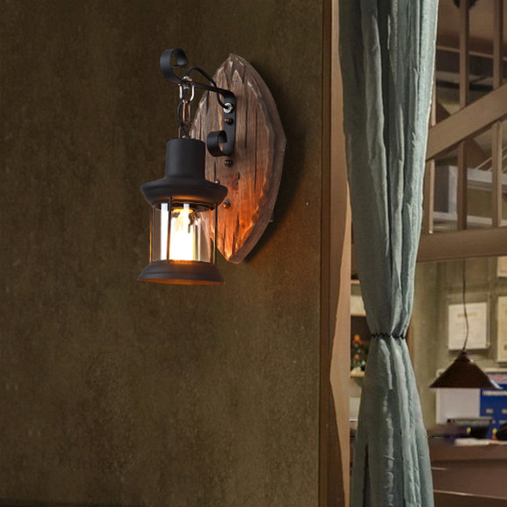 Epoch Wall Lamp Leaf Shape Vintage, Wood/Metal, Bedroom