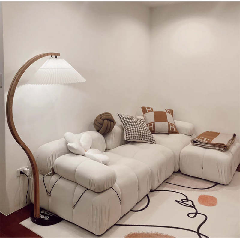 Muto Unique LED Floor Lamp, Wood/Metal, Living Room