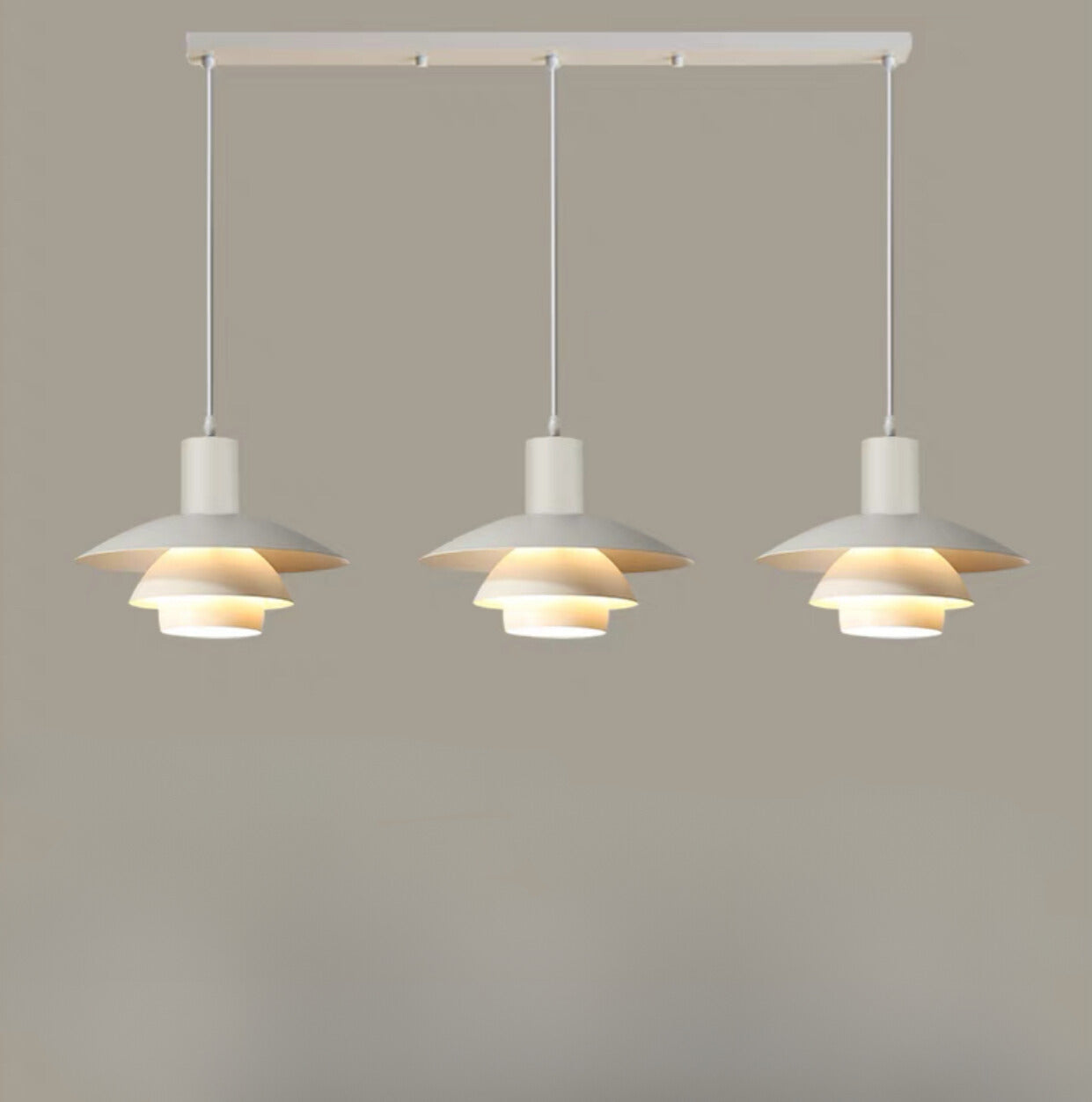 Valentina Modern LED Pendant Light White Wood Metal Bedroom