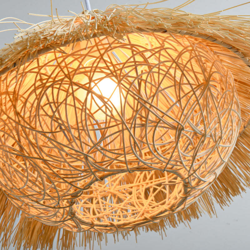 Muto Hand-Woven Rattan Modelling Pendant Light
