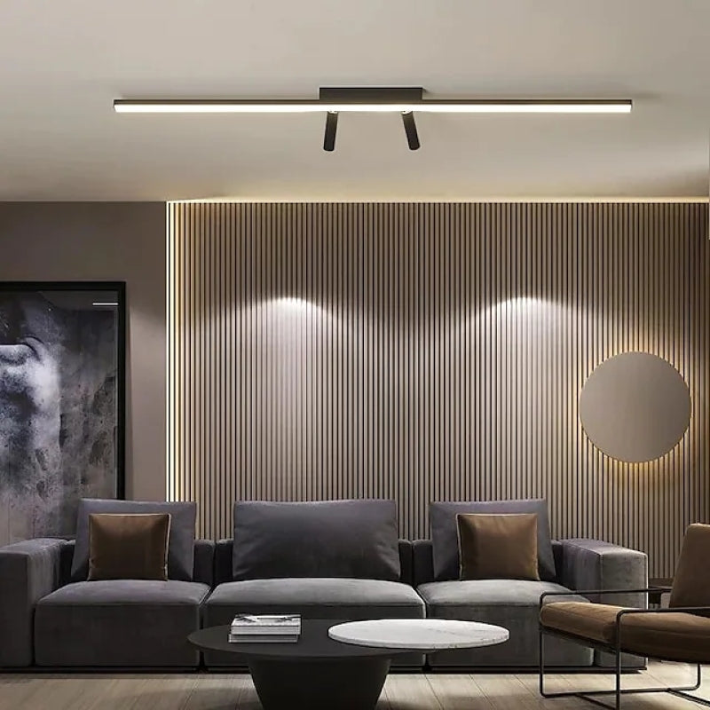 Aim Simple Metal Linear LED Ceiling Light Spotlight Black