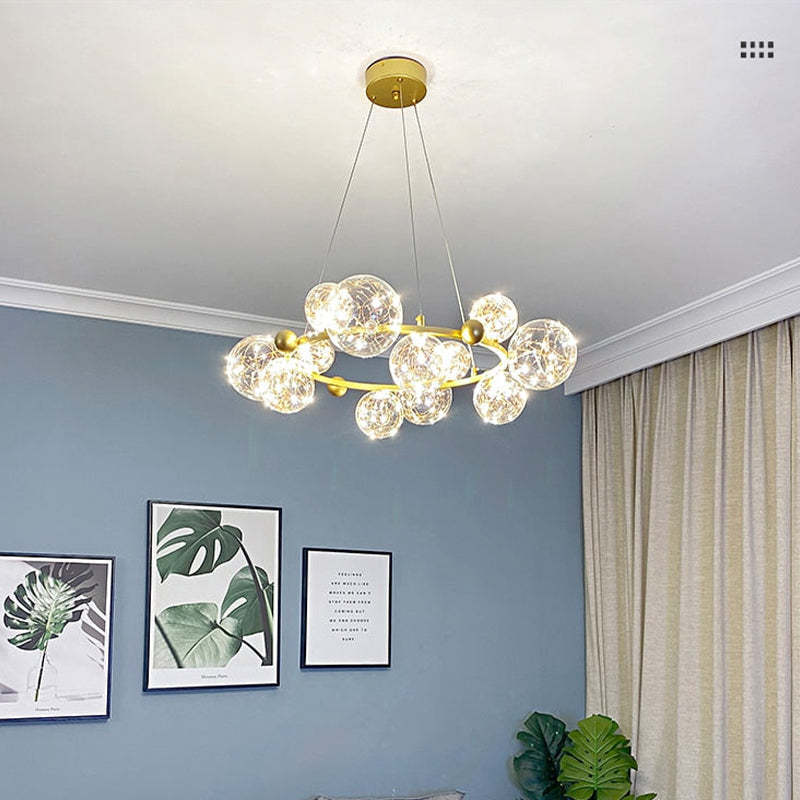 Valentina Art Deco Luminous Sphere Cluster Glass Pendant Light