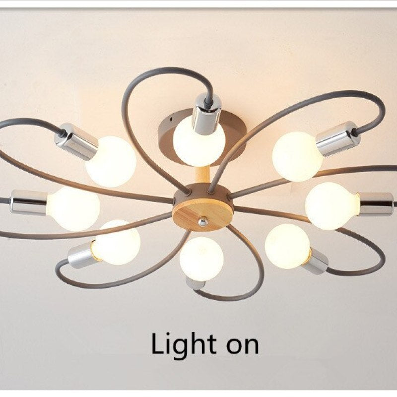Arisha Elegant Metal/Glass Flush Mount Ceiling Light, Grey/Green