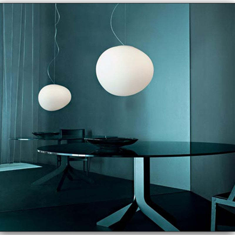 Valentina Sleek Minimalist Floating Egg-shaped Glass Pendant Light
