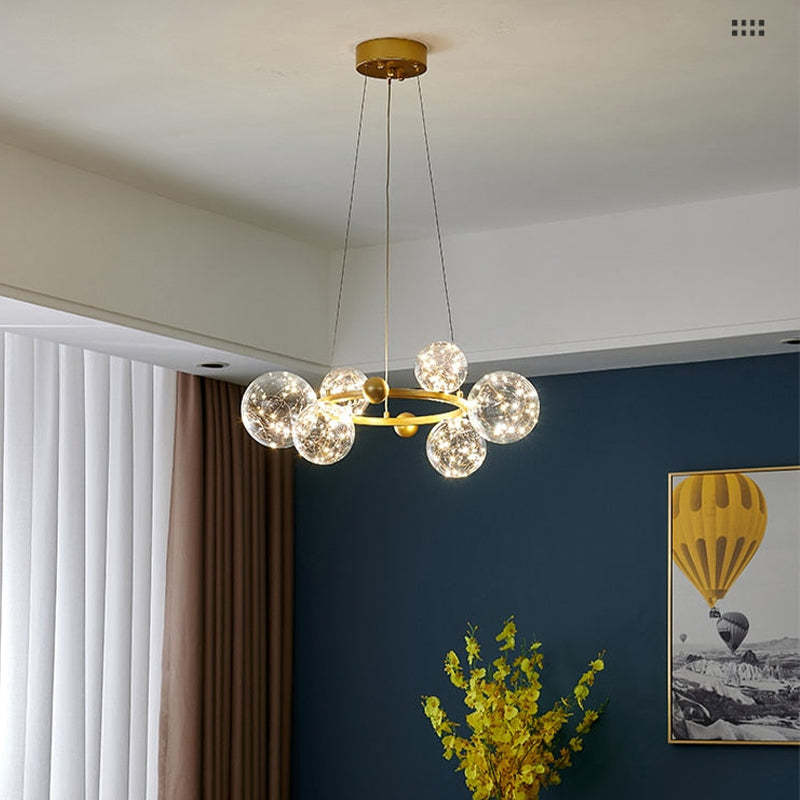 Valentina Art Deco Luminous Sphere Cluster Glass Pendant Light