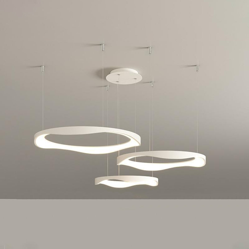 Arisha Pendant Light Rond Modern, Black/White, Dining Room