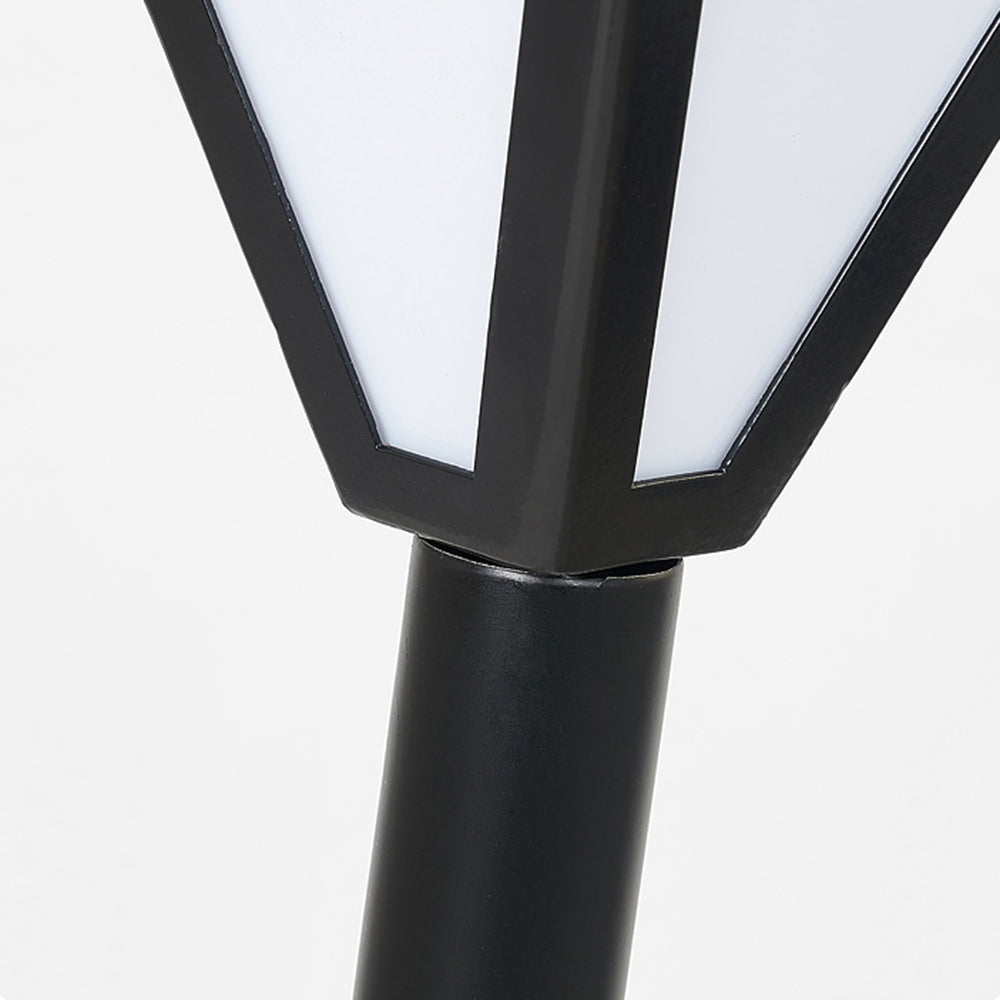 Ray Modern Metal Tapered Solar Outdoor Path Light, Black