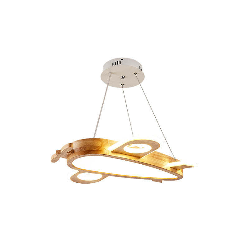 Arisha Modern Natural Creative DIY Children Airplane Shape Acrylic Pendant Light ,Wood