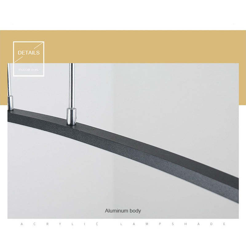 Arisha Curved Linear Pendant Light for Dining Room, Black/White