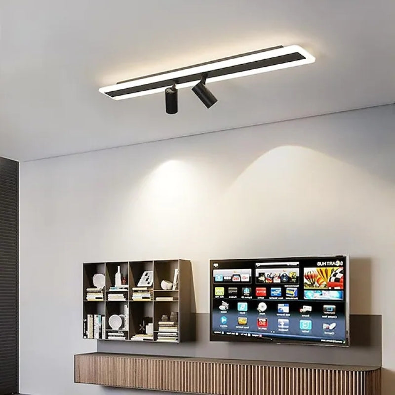 Aim Minimalist Double-linear Ceiling Light Spotlight, Black