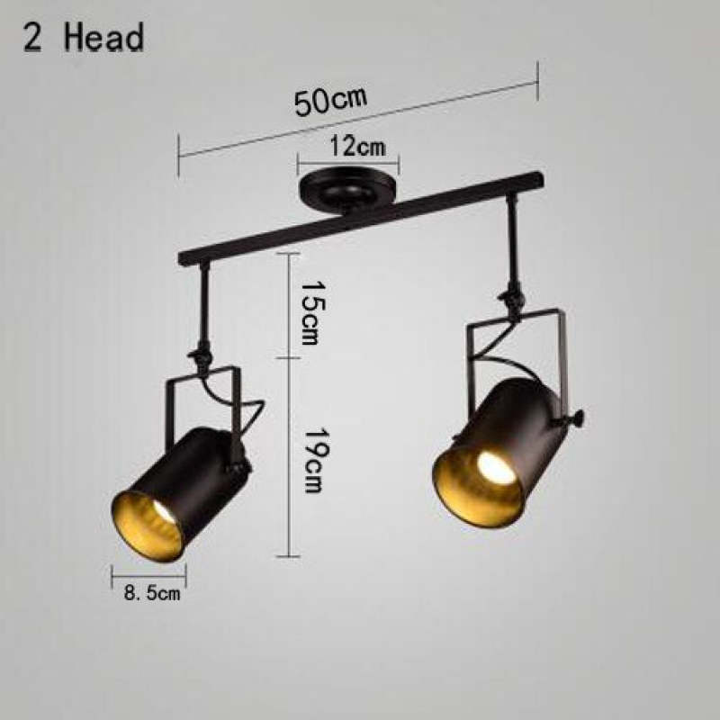 Silva Vintage Adjustable Semi-Flush Mount Ceiling Light, Black