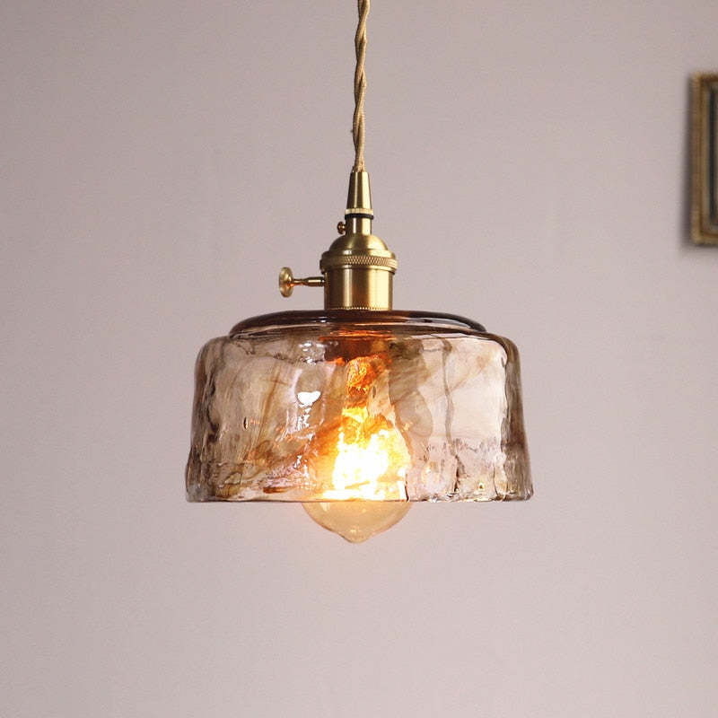 Valentina Industrial Pendant Light Glass&Brass