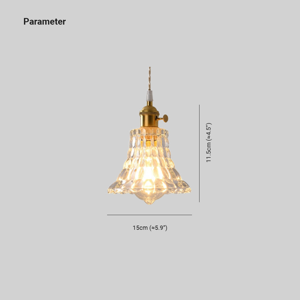 Valentina Art Deco Blown Brass & Glass Pendant Light, 7 Styles