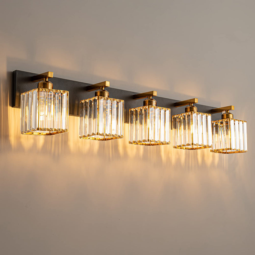 Kristy Vintage LED Metal/Crystal Wall Lamp For Mirror, Gold
