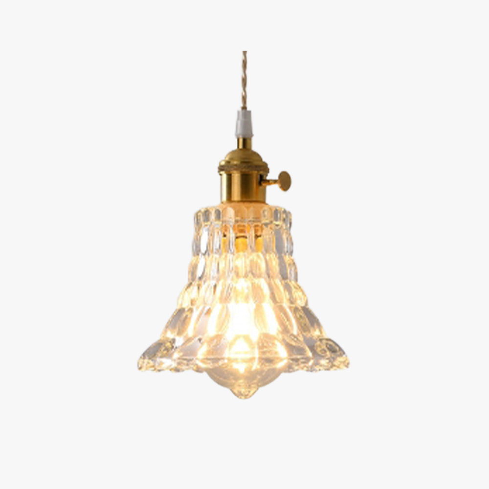 Valentina Art Deco Blown Brass & Glass Pendant Light, 7 Styles