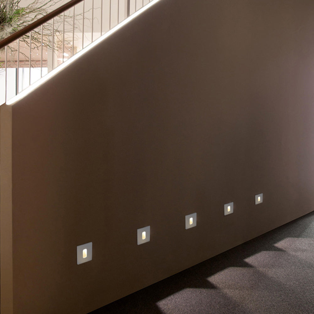 Ray Modern Metal Square/Circular Outdoor Deck/Step Light, Black