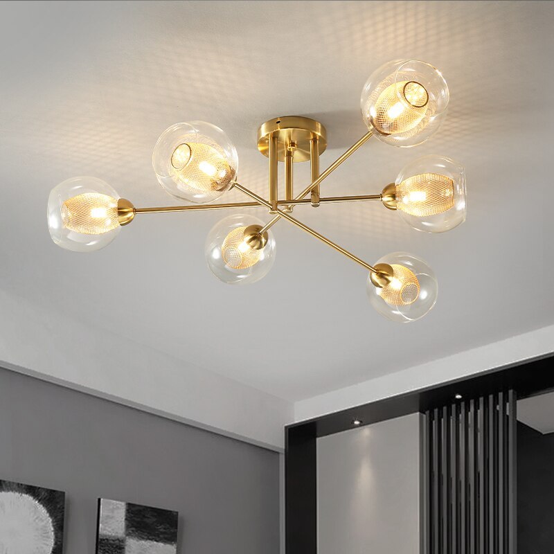 Valentina Industrial Glass Globe Chandelier LED, 6 Style