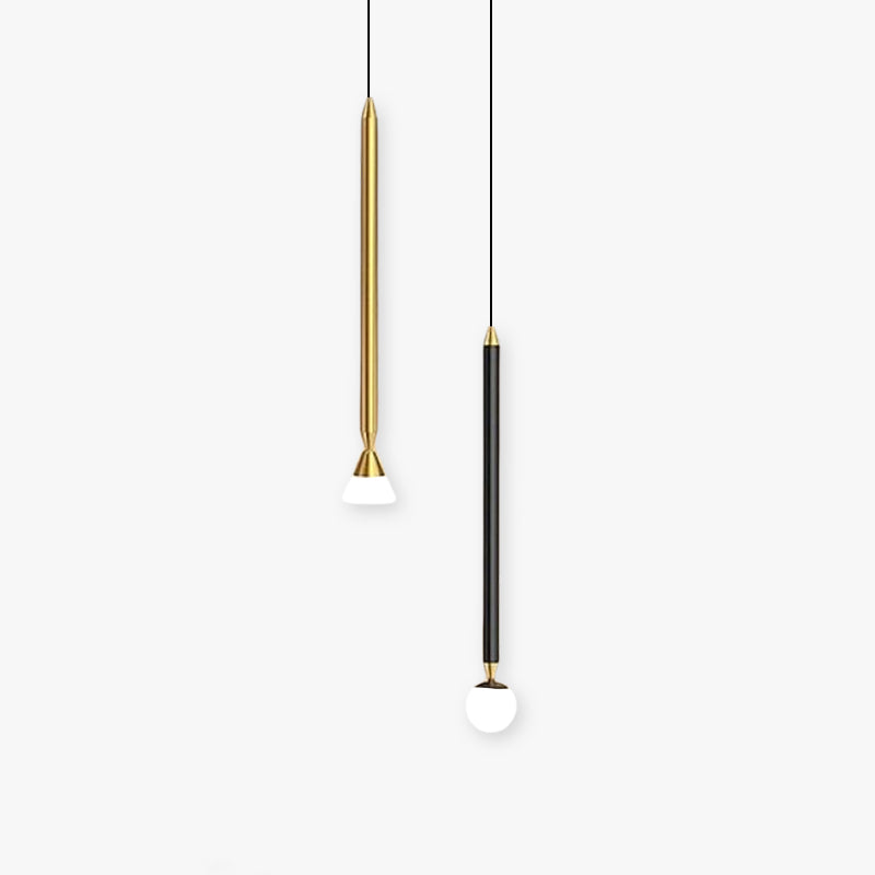 Arisha Linear Metal Pendant Light Bedside, Black & Gold