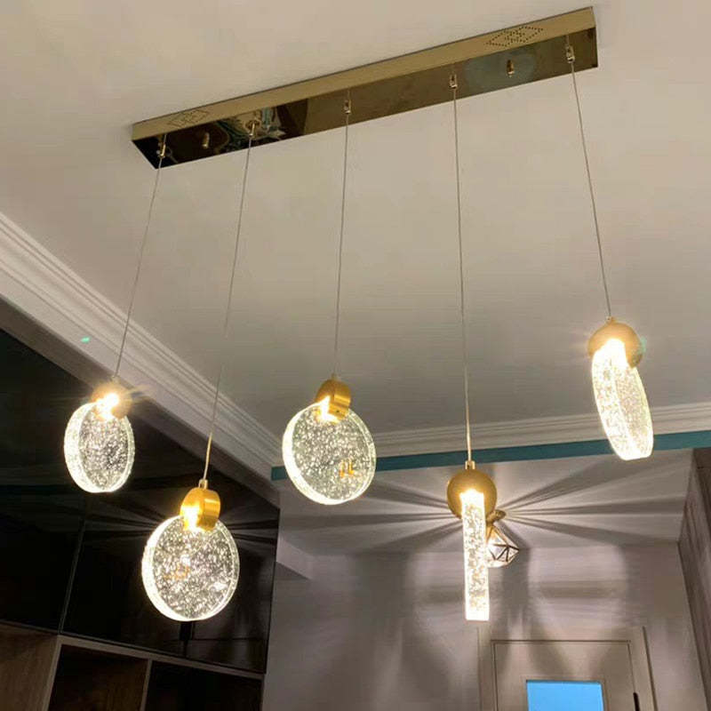 Kristy Luxury Circular Ripple Round Crystal Golden Chandelier