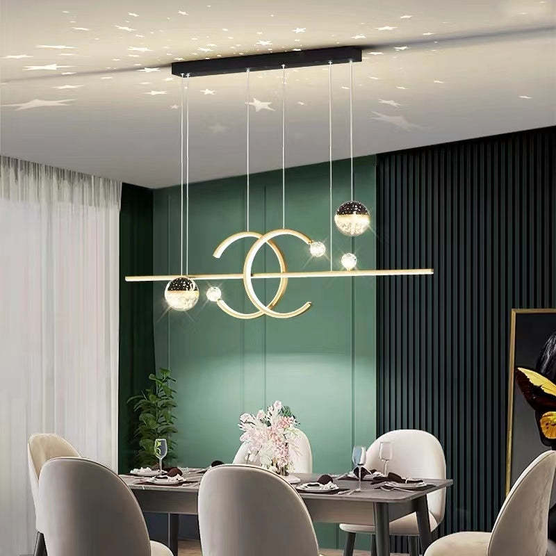Arisha Pendant Light Double-C, Gold/Black Starry-sky