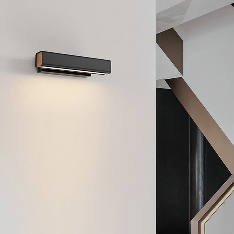 Ray Modern Rectangles Metal Rotatable Wall Lamp, Black/White