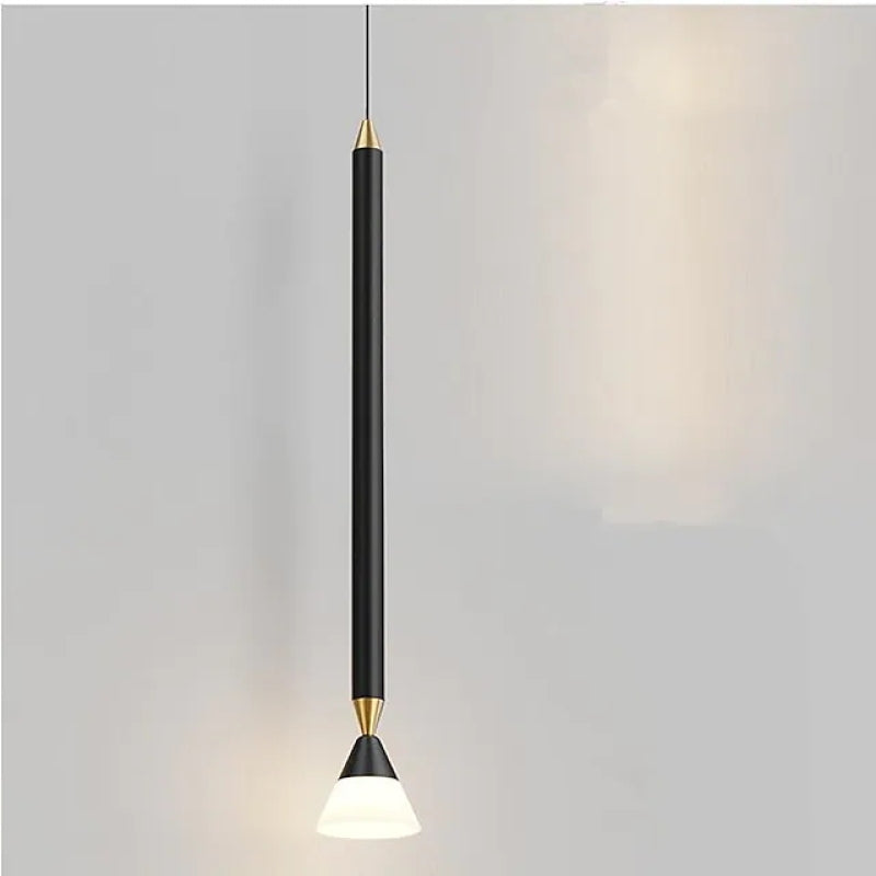 Arisha Linear Metal Pendant Light Bedside, Black & Gold