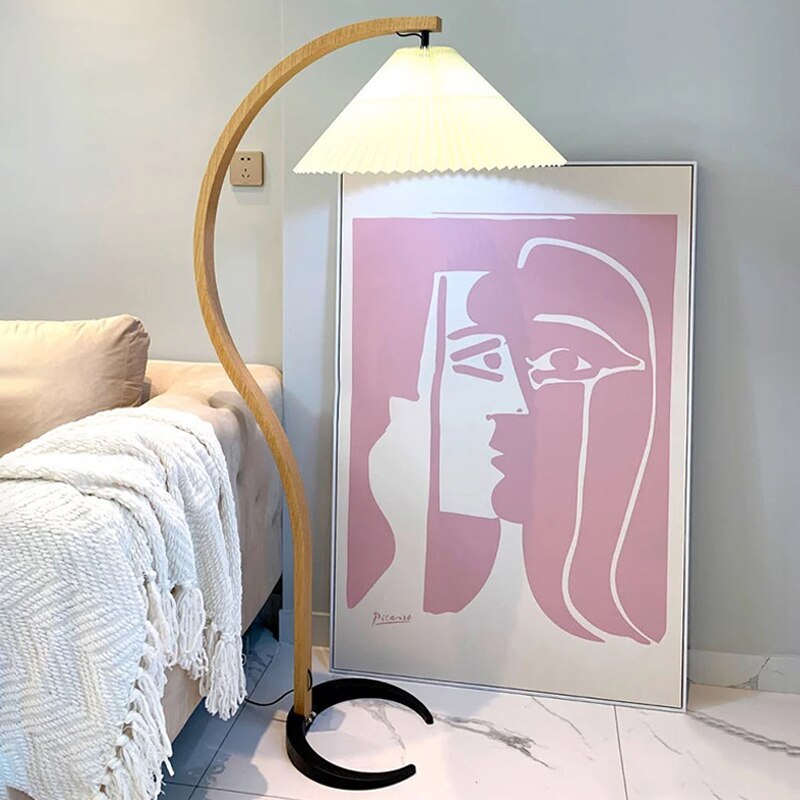 Muto Unique LED Floor Lamp, Wood/Metal, Living Room