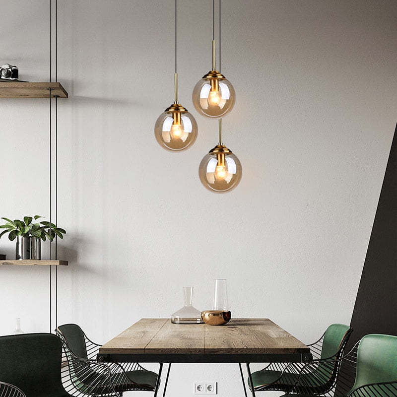 Valentina Designer Bubble Glass Pendant Light, Smoke/Clear/Amber