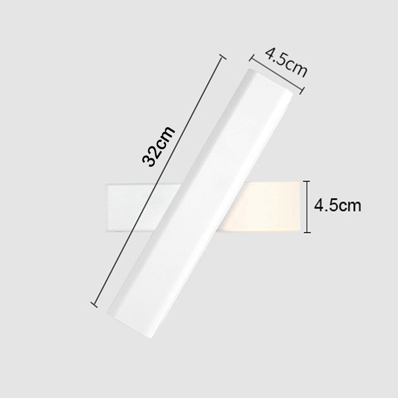 Ray Modern Rectangles Metal Rotatable Wall Lamp, Black/White