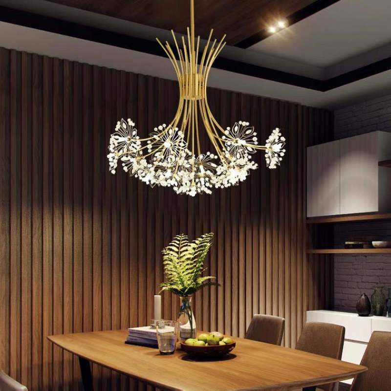 Arisha Modern Art Deco Crystal Sputnik Chandelier, Black/Gold