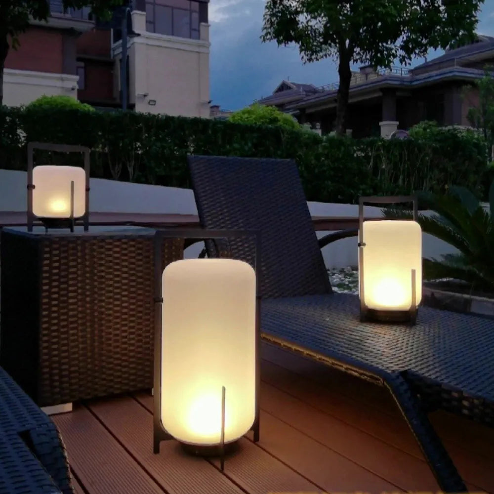 Ray Minimalist Glass/Acrylic Outdoor Landscape Pathway Light, White