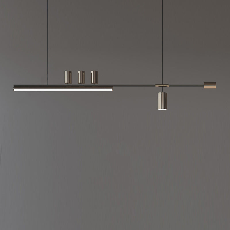 Arisha Modern Minimalist Liner Pendant Light, Gold/Black 5 Head