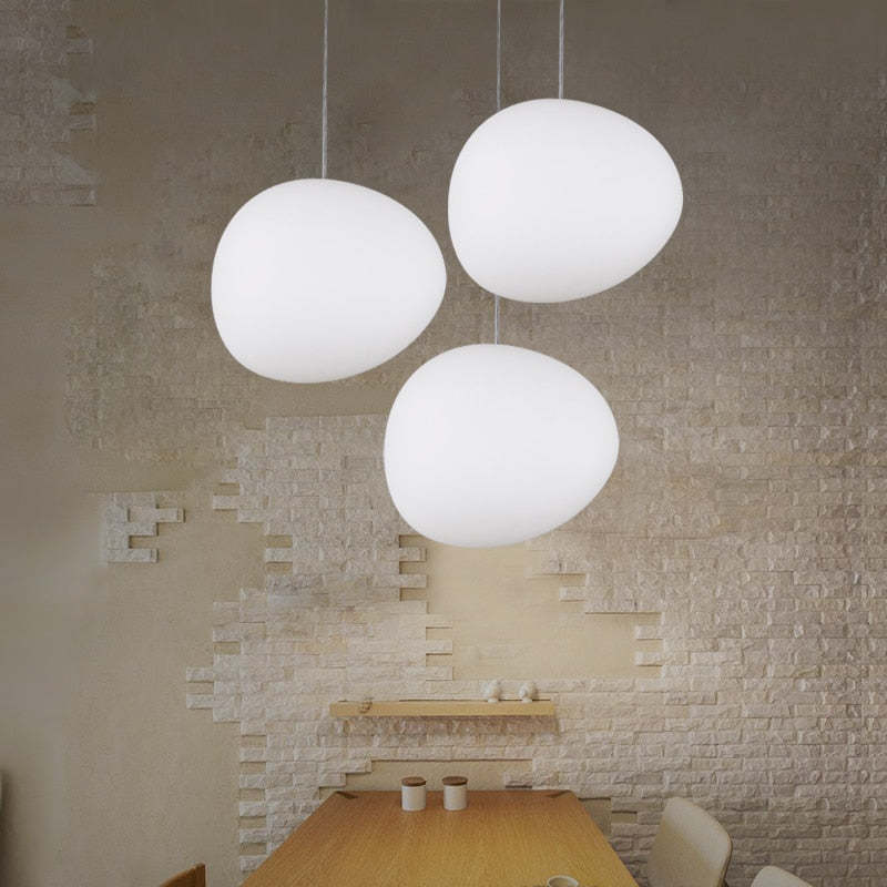 Valentina Sleek Minimalist Floating Egg-shaped Glass Pendant Light