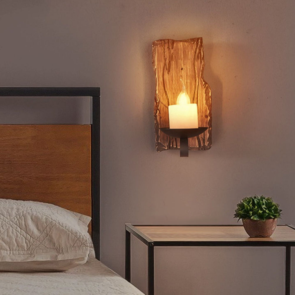 Epoch Wall Lamp Rectangular Vintage, Wood/Metal, Bedroom