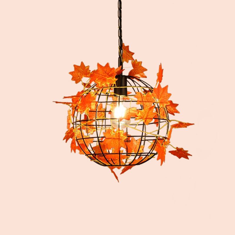 Ritta Rustic Plant Art Deco Globe Vine Pendant Light