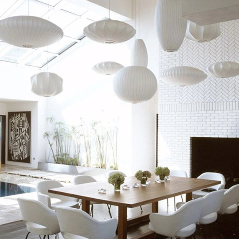Ritta Vintage Artificial White Silk Shade Single Pendant Light