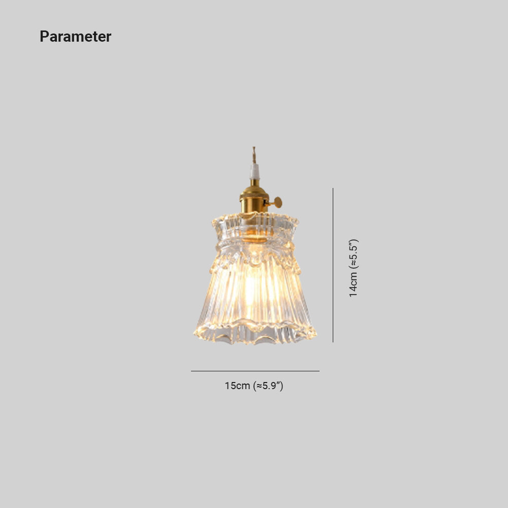 Valentina Art Deco Blown Brass & Glass Pendant Light, 7 Styles