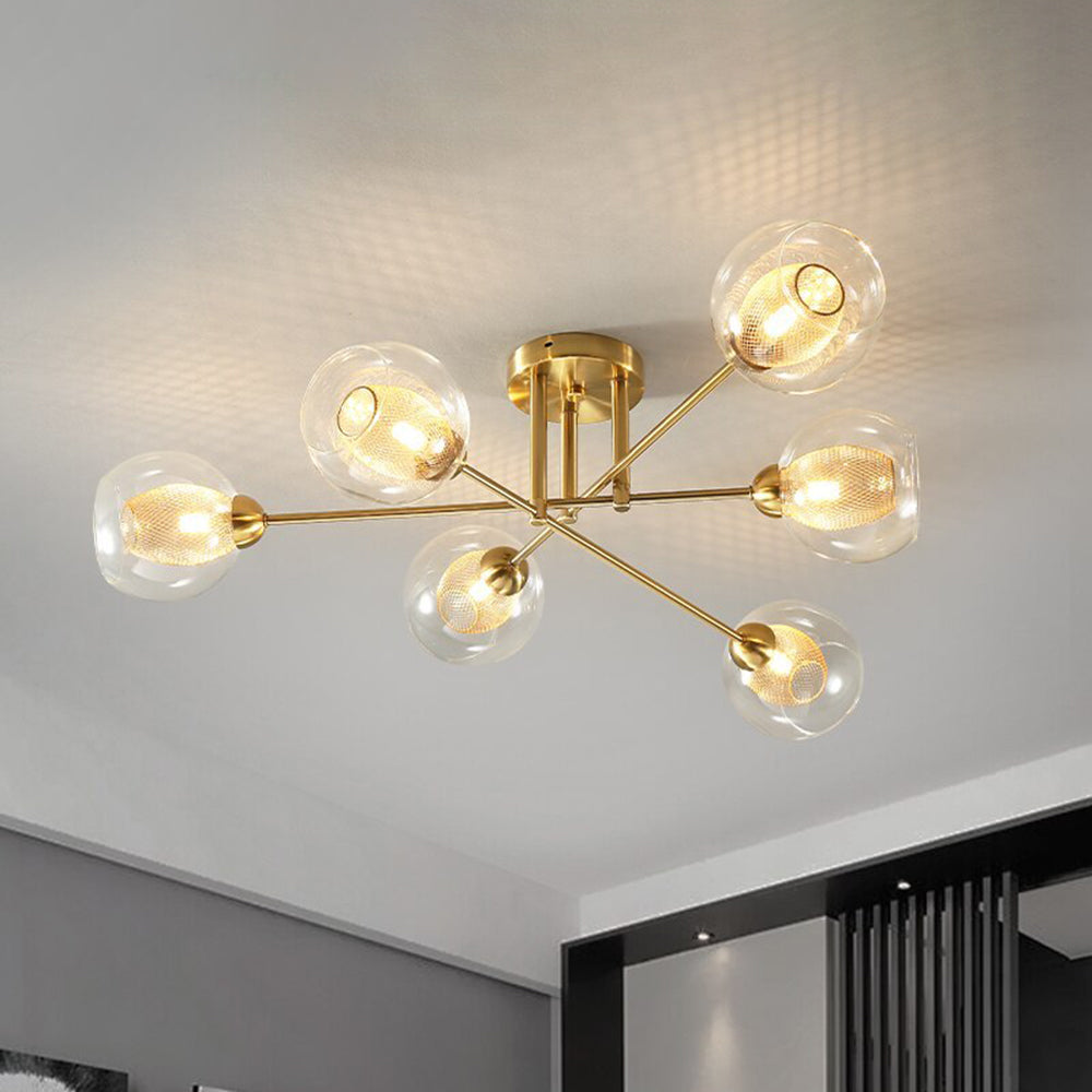 Valentina Industrial Glass Globe Chandelier LED, 6 Style