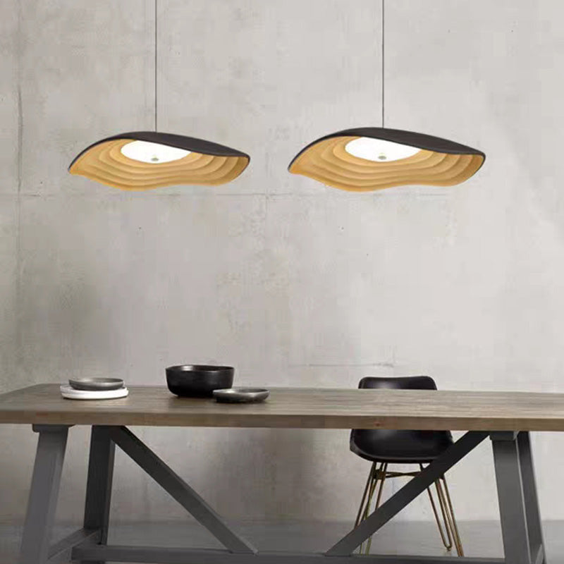 Arisha Wabi-Sabi Resin LED Pendant Light, White/Orange/Black