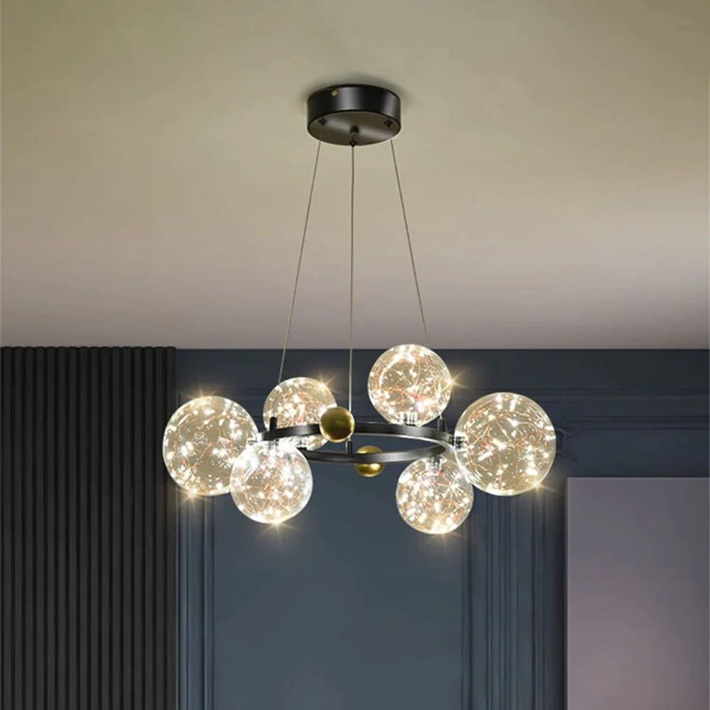 Valentina Art Deco Luminous Sphere Cluster Glass Pendant Light