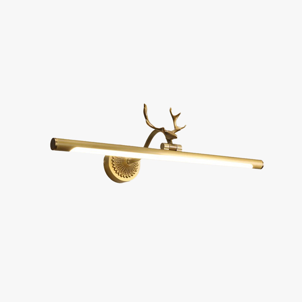 Arisha Modern Staghorn Shaped Vanity Mirror Front Wall Lamp, Black/Brass