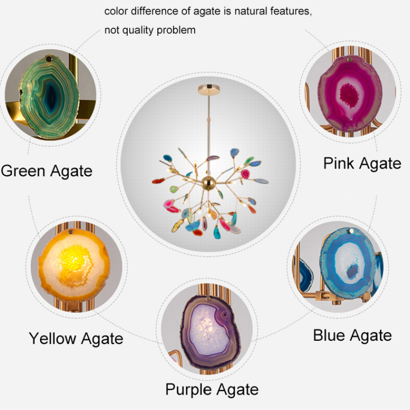 Aria Agate Creative Colourful Chandelier Bedroom/Living Room