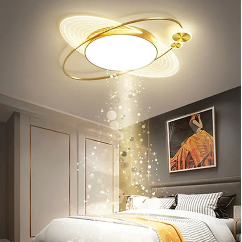 Arisha Simple Design Circle LED Flush Mount Ceiling Light, Black/Gold