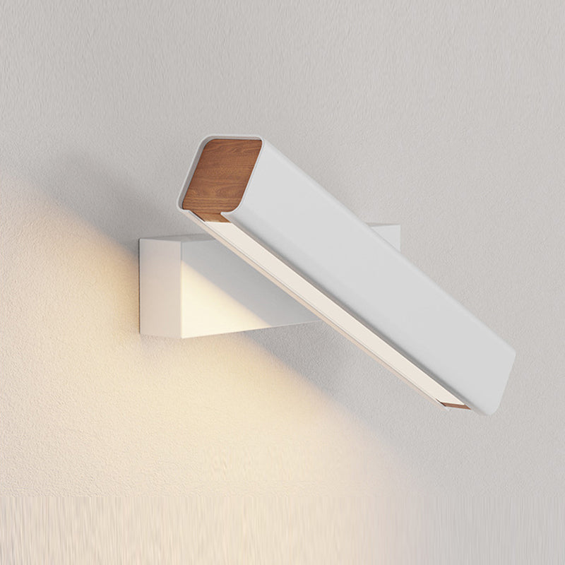 Ray Modern Rectangles Metal Rotatable Wall Lamp, Black/White