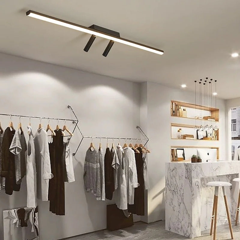 Aim Simple Metal Linear LED Ceiling Light Spotlight Black